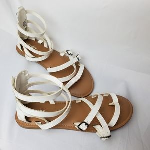 White strappy sandals